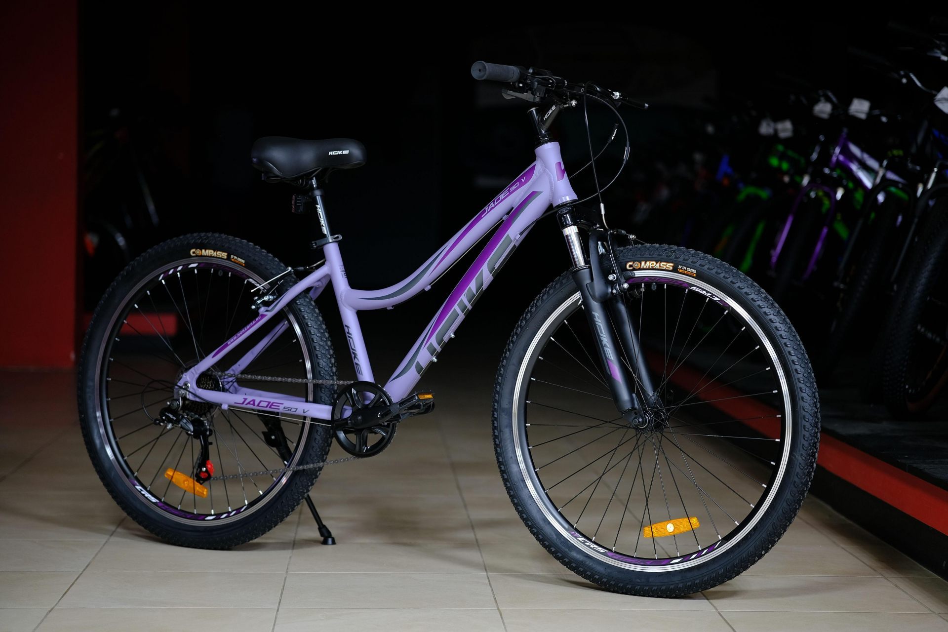 Велосипед HOKE Jade 50 V матовый фиолетовый-серый 15