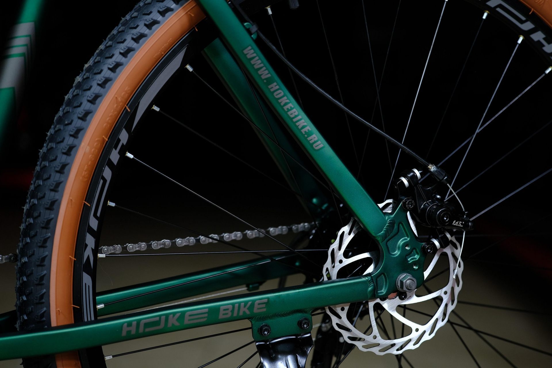 Тормоз дисковый механический JAK HOKE ONE MAX 29 матовый зелёный-чёрный 21