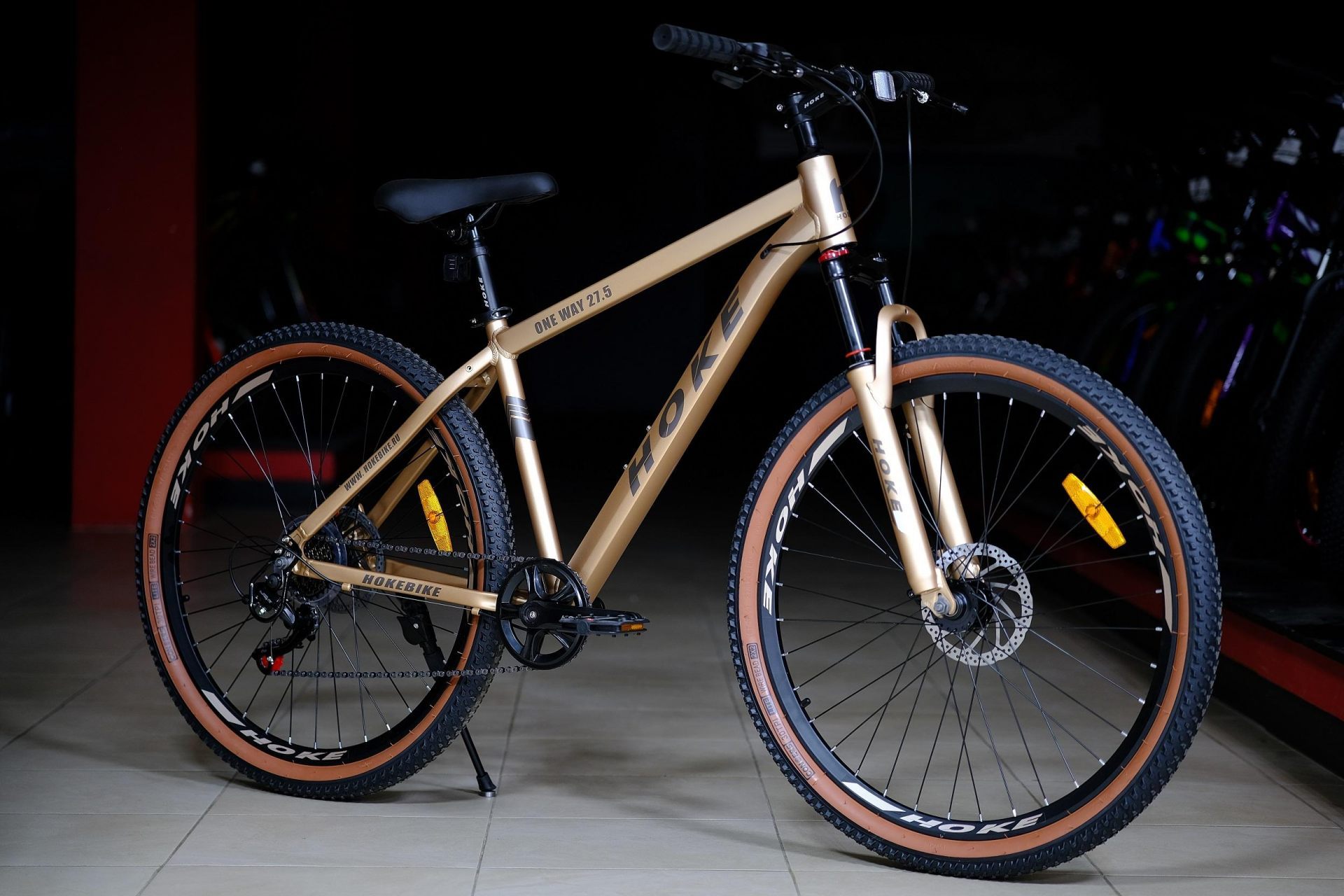 Обод 27.5 ALLOY двойной усиленный высокий, втулки стальные на промподшипниках
 HOKE ONE WAY 27,5 матовый коричневый