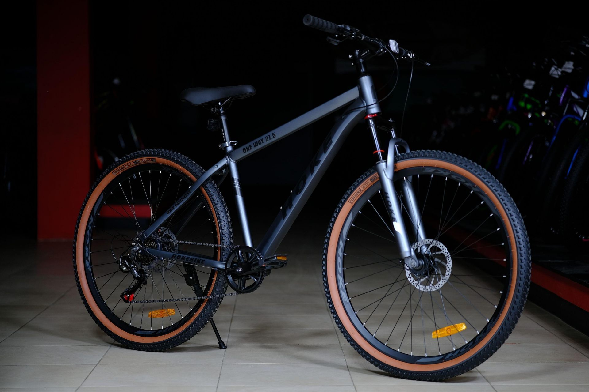 Обод 27.5 ALLOY двойной усиленный высокий, втулки стальные на промподшипниках HOKE ONE WAY 27,5 матовый серый